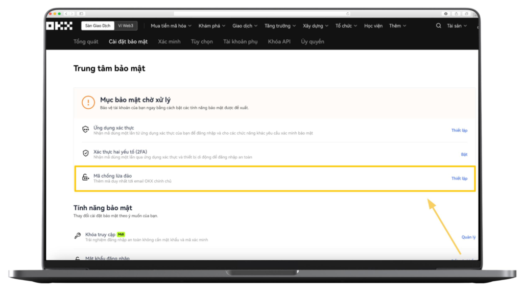 Bảo mật nâng cao – An tâm hơn khi giao dịch
