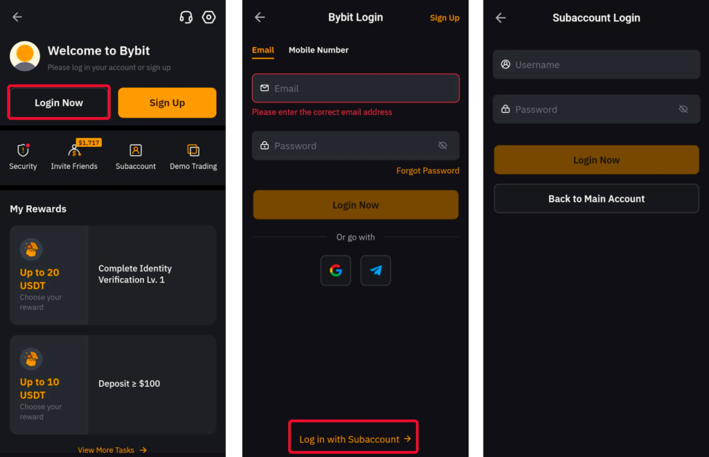 Chuẩn bị tài khoản Bybit