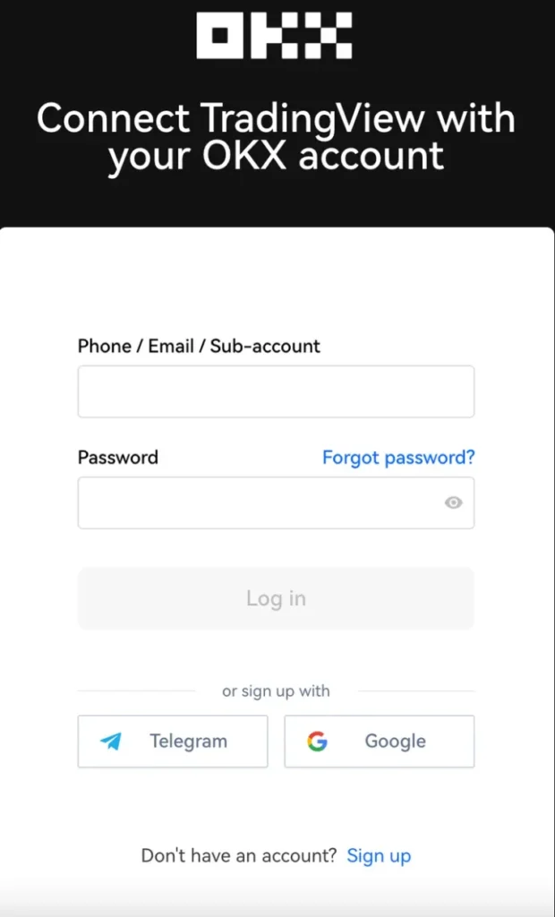 Đăng nhập vào tài khoản TradingView của bạn