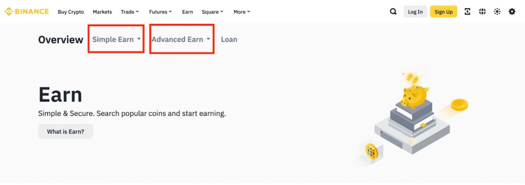 Binance Earn giúp tiền mã hóa của bạn không ngừng sinh lời.