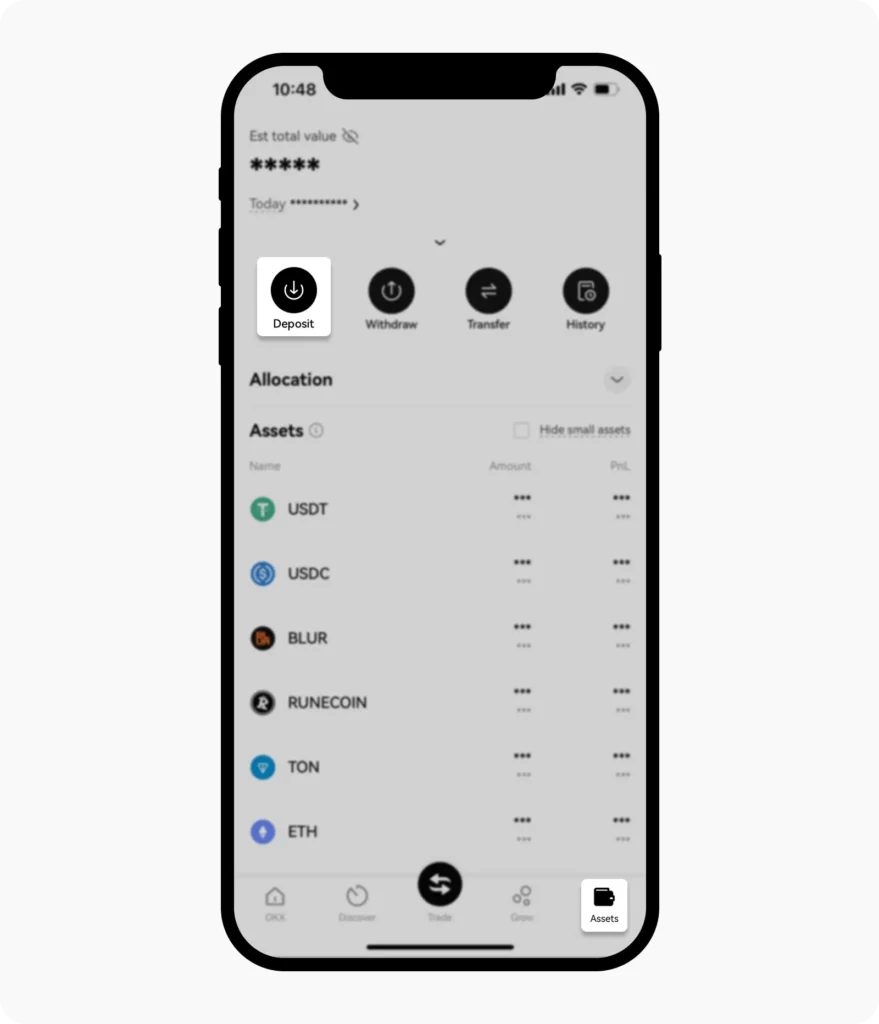 Chọn loại tiền mã hóa bạn muốn nạp (ví dụ USDT) và cân nhắc sử dụng QR code