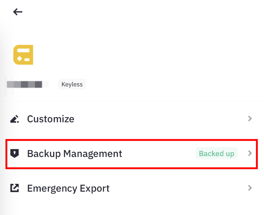 Chọn sao lưu bằng Đám mây để tăng cường lớp bảo mật cho ví của bạn