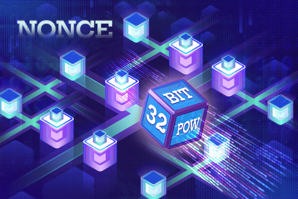 Infographic giải thích giao dịch Nonce trong Blockchain.