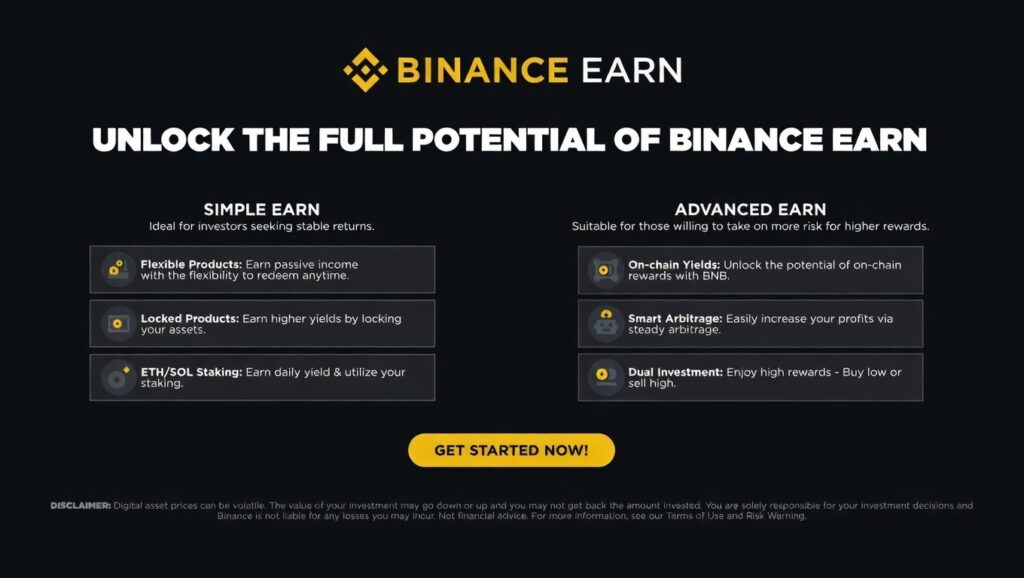 Kiếm lãi thụ động từ USDT với Binance Earn.