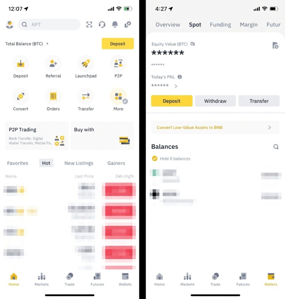 Minh họa cách nạp:rút BTC qua Lightning Network trên Binance