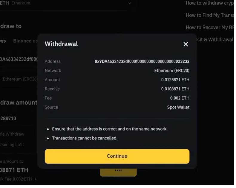 Một lỗi nhỏ khi nhập địa chỉ có thể khiến tài sản của bạn biến mất vĩnh viễn, vì giao dịch trên blockchain là không thể đảo ngược. Cẩn tắc vô áy náy nhé!