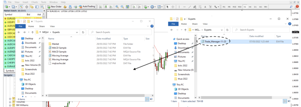 Một phần mềm Expert Advisor (EA) giúp kết nối giao dịch Binance Futures với MT5, thường hoạt động thông qua một bridge.