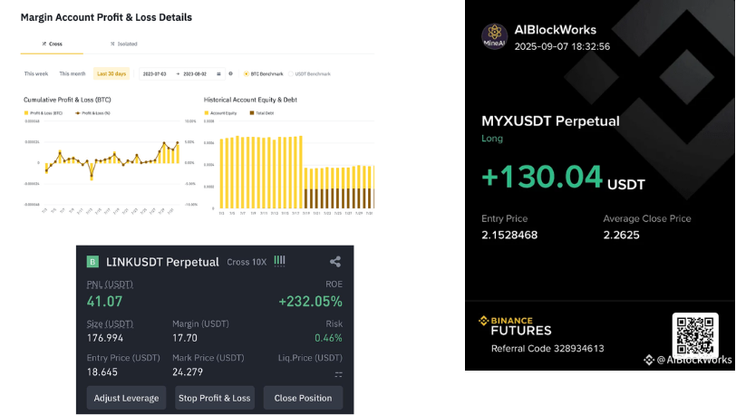 Một số hình ảnh PNL trên Binance