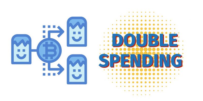 Sơ đồ cơ bản giải thích khái niệm Double Spending Kẻ tấn công cố gắng gửi cùng một khoản tiền cho hai người nhận khác nhau.