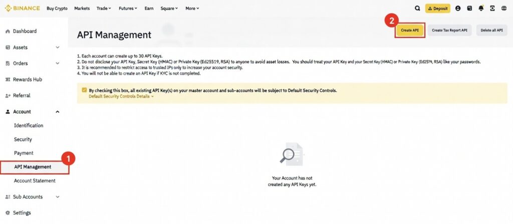 Thiết lập API Key trên Binance là bước quan trọng khi sử dụng phần mềm cầu nối hoặc bot giao dịch.