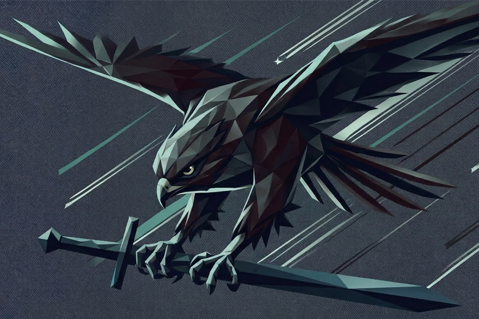 Hình ảnh minh họa một thanh kiếm (Darksword) đang tấn công một thiết bị di động iOS, tượng trưng cho mối đe dọa từ chuỗi khai thác.