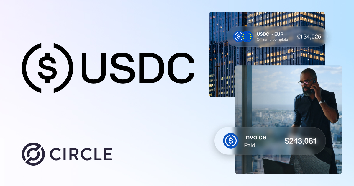 Logo USDC của Circle, biểu tượng của giải pháp thanh toán stablecoin được quản lý