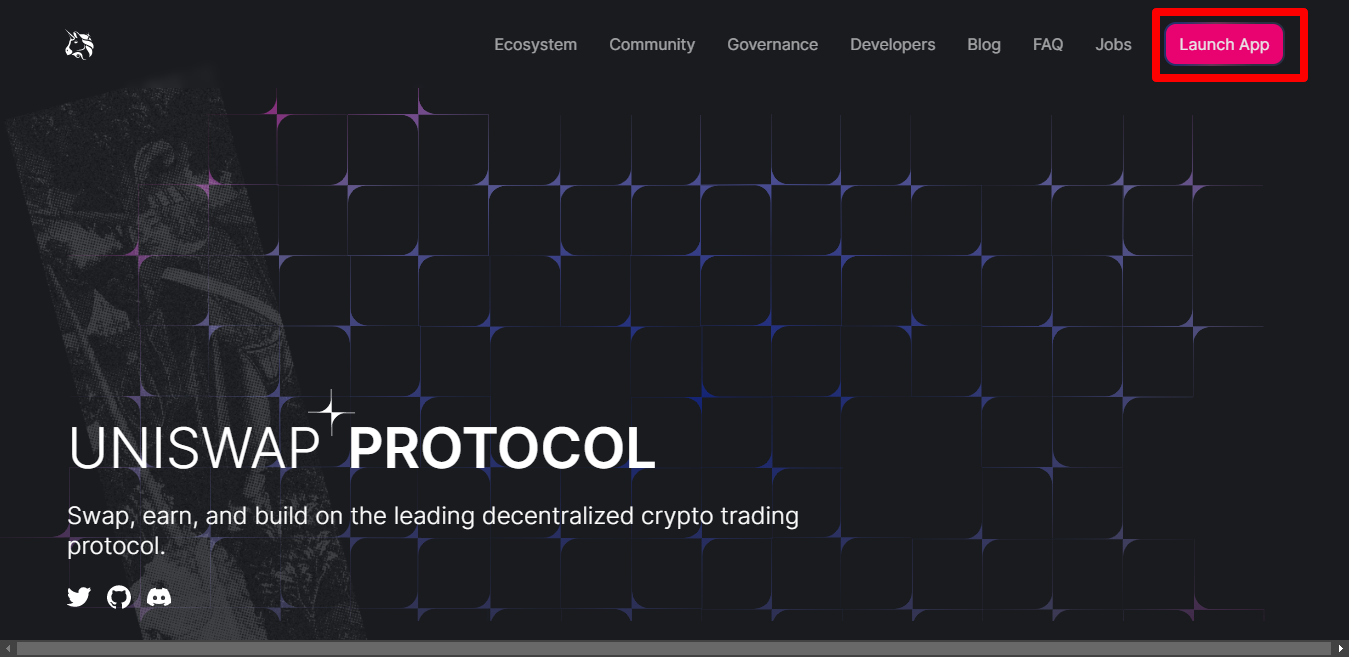 Giao diện sàn giao dịch phi tập trung (DEX) Uniswap