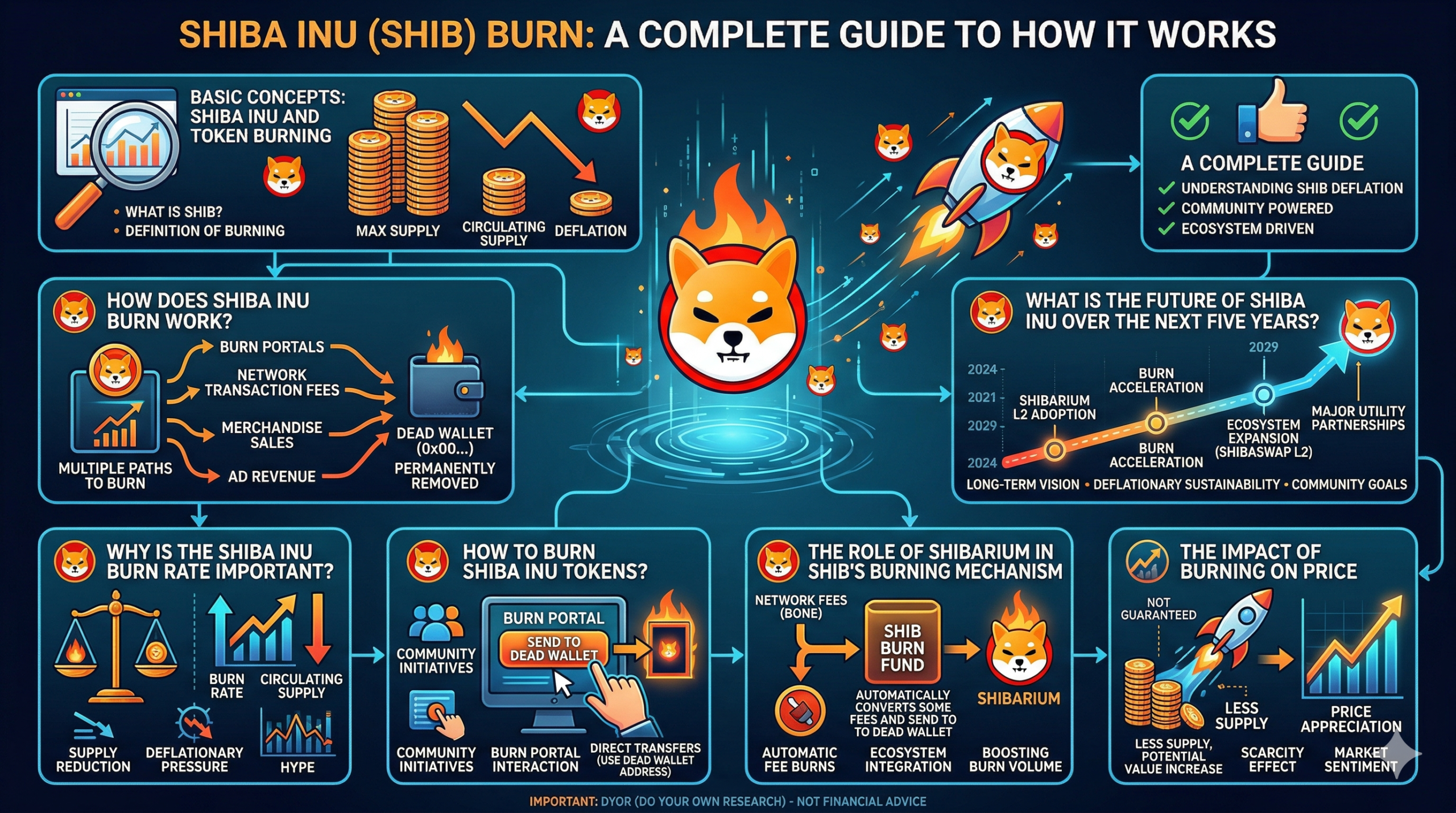 Sơ đồ giải thích cơ chế đốt token Shiba Inu để giảm nguồn cung lưu hành