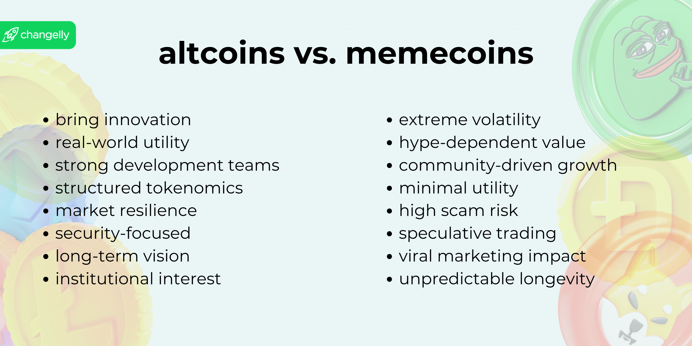 Altcoin và Memecoin so sánh đặc điểm cốt lõi