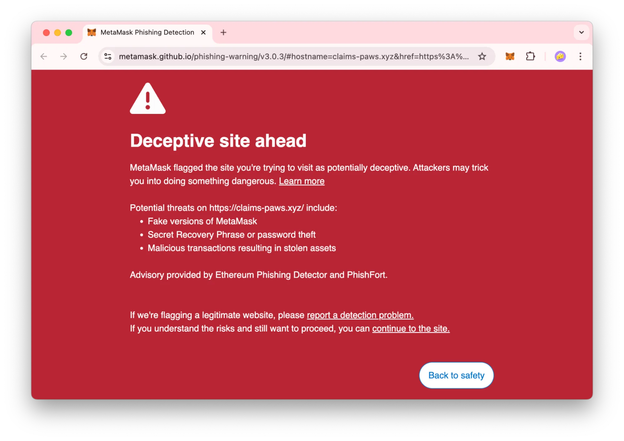 Cảnh báo lừa đảo (phishing) khi tương tác với DApp trên ví web