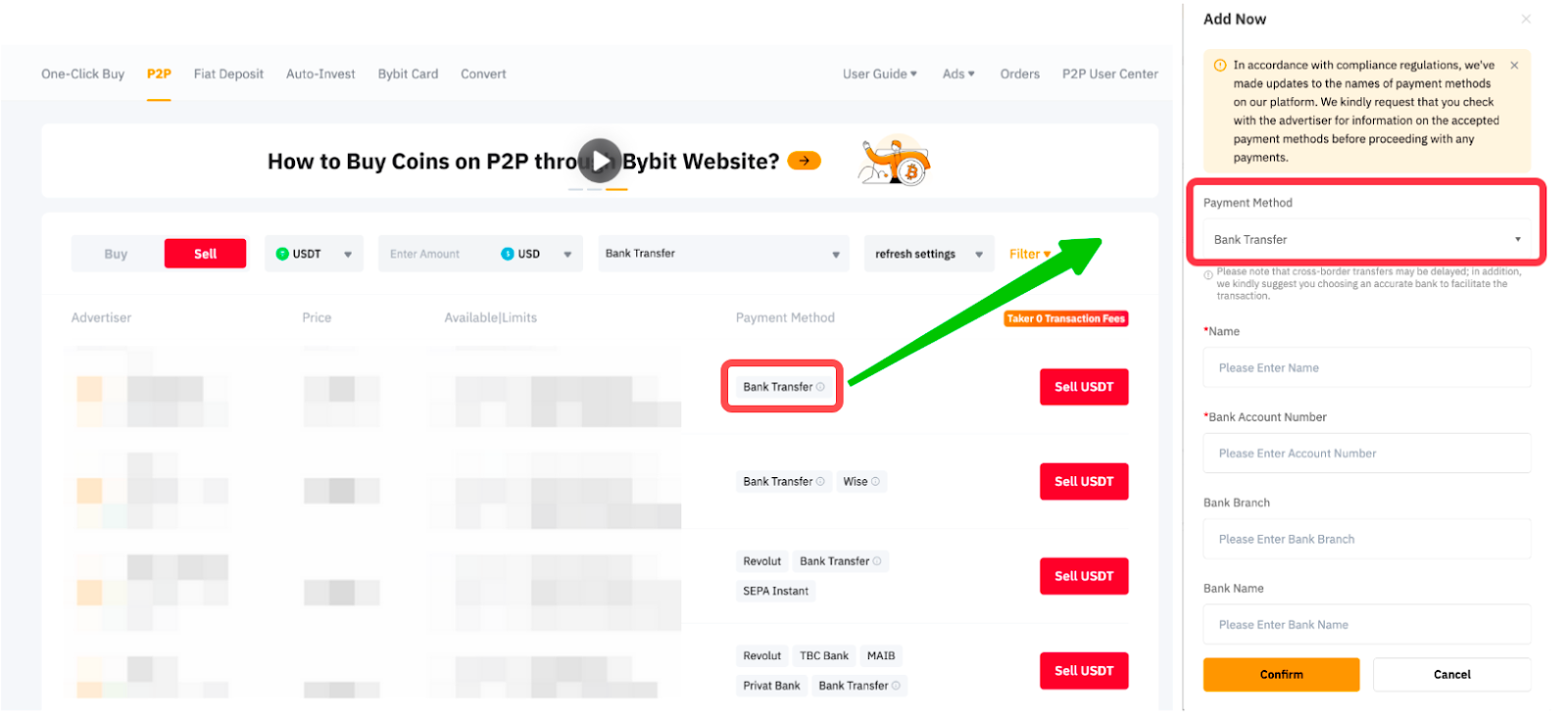 Hướng dẫn thêm phương thức thanh toán trên Bybit P2P