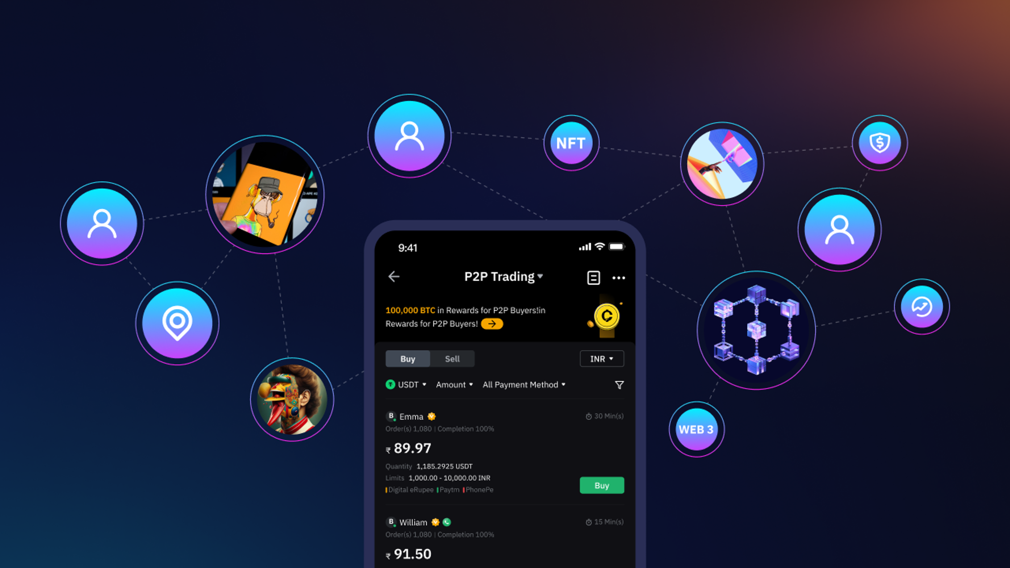 Giao diện chọn người mua và tạo lệnh bán USDT trên Bybit P2P web