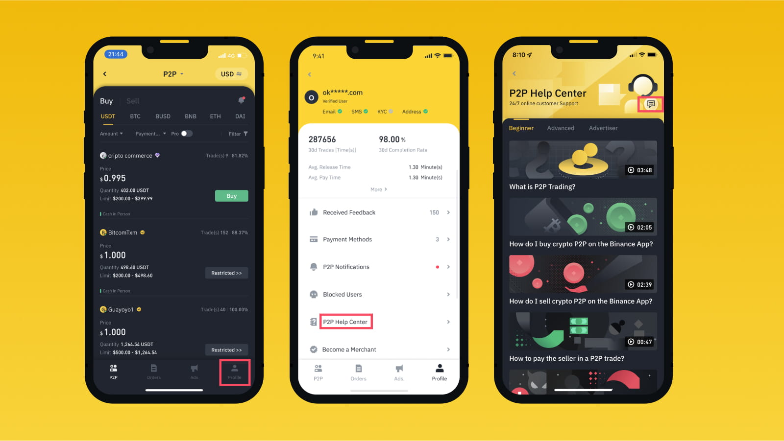 Giao dịch Bitcoin trên Binance P2P