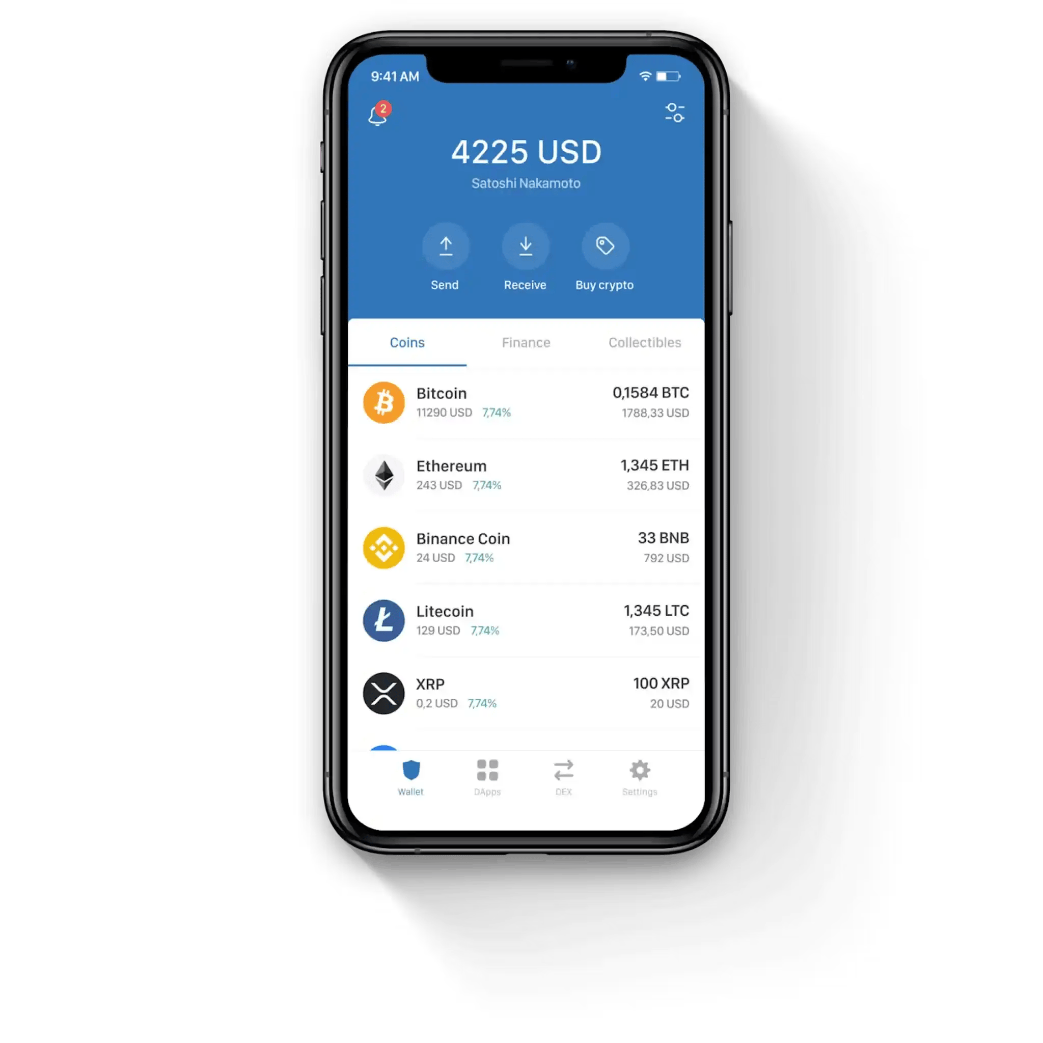 Màn hình nhận địa chỉ EVM trên Trust Wallet