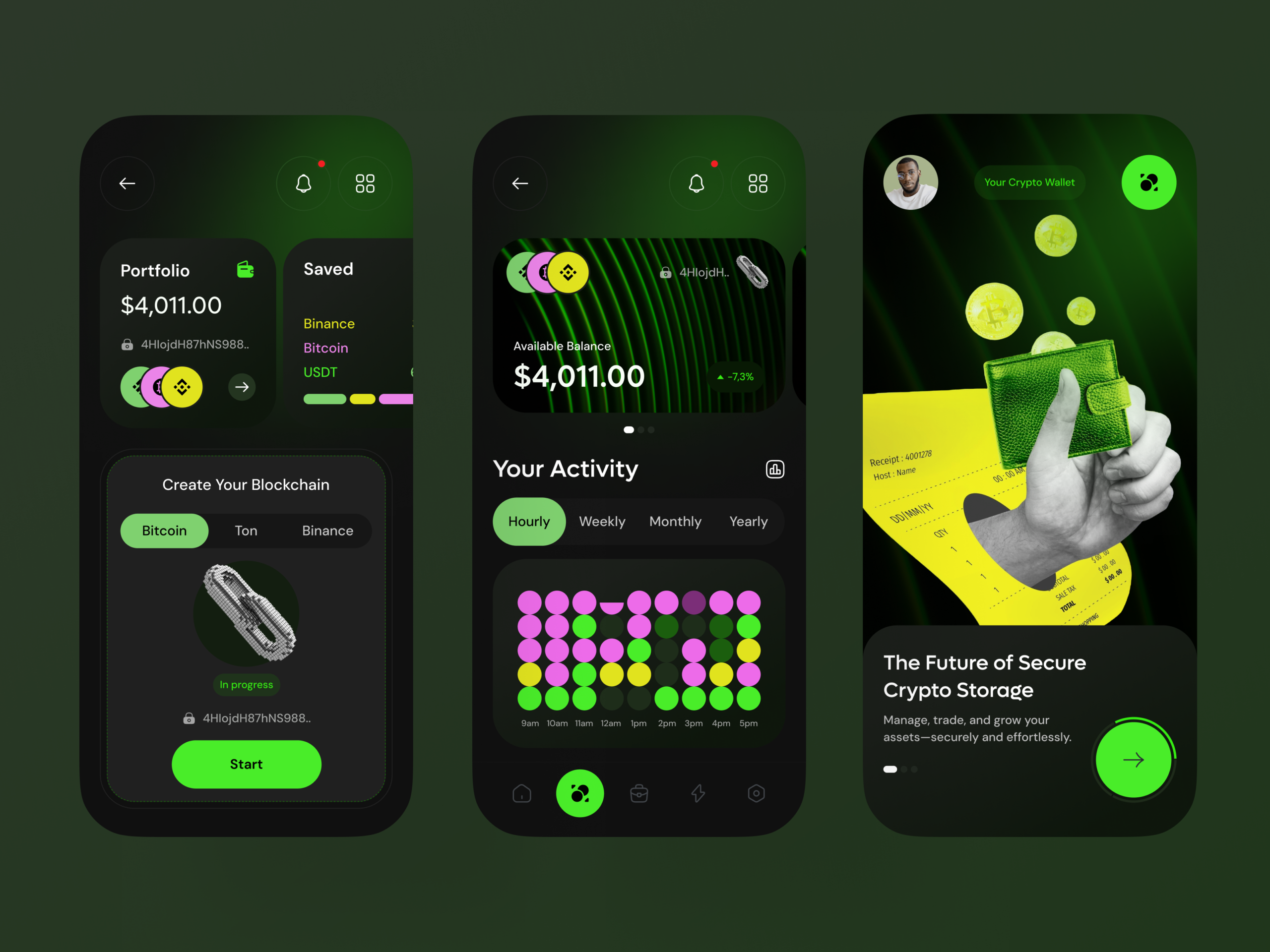 Giao diện ví tiền mã hóa khi khởi tạo giao dịch