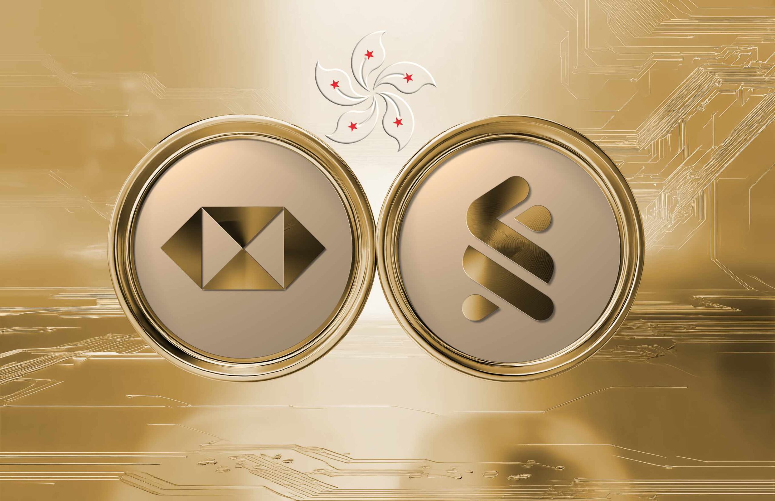 Logo của HSBC và Standard Chartered, hai ngân hàng lớn được kỳ vọng là những đơn vị đầu tiên nhận giấy phép phát hành stablecoin tại Hồng Kông.