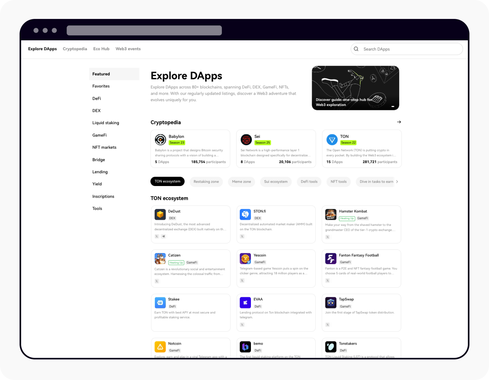 Giao diện ví Web3 của OKX tích hợp DApps và thị trường NFT
