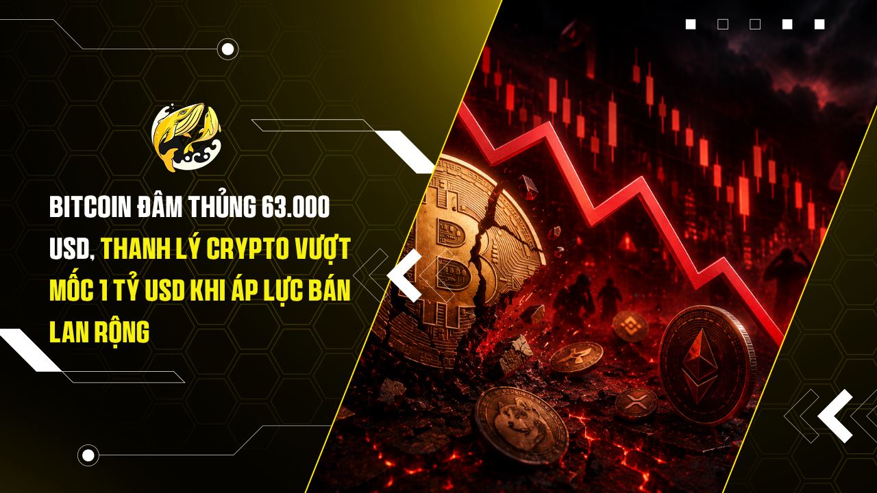 Bitcoin đâm thủng 63.000 USD, thanh lý crypto vượt mốc 1 tỷ USD