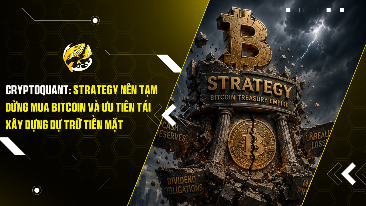 CryptoQuant: Strategy nên tạm dừng mua Bitcoin