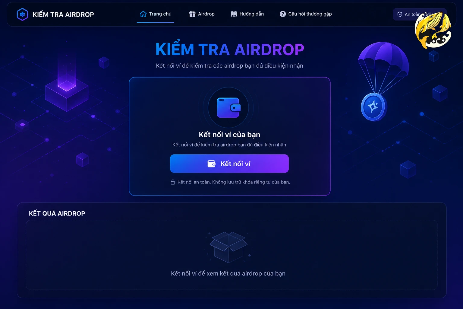 Giao diện công cụ Airdrop Checker với nút kết nối ví