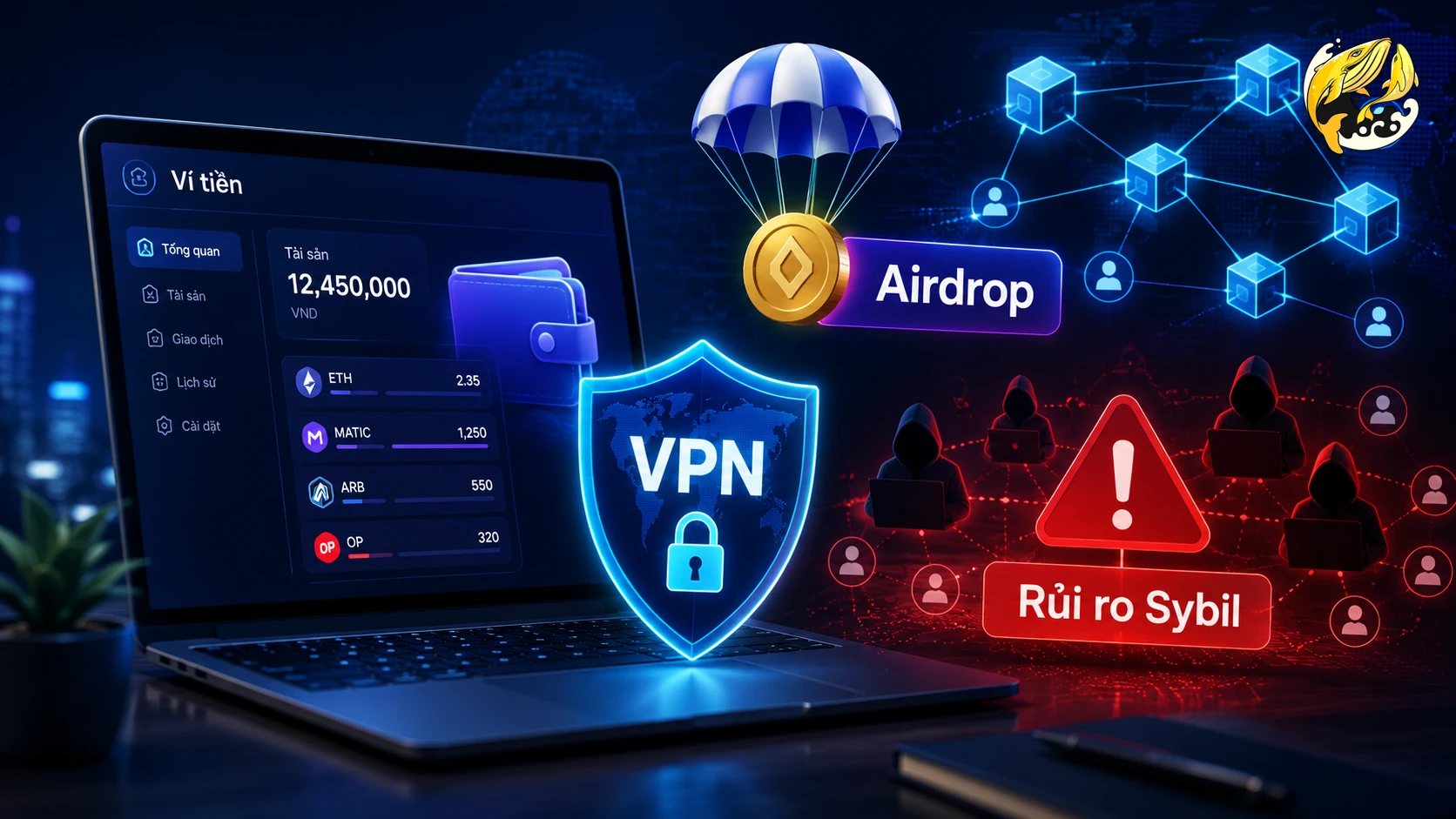 Dùng VPN khi săn Airdrop