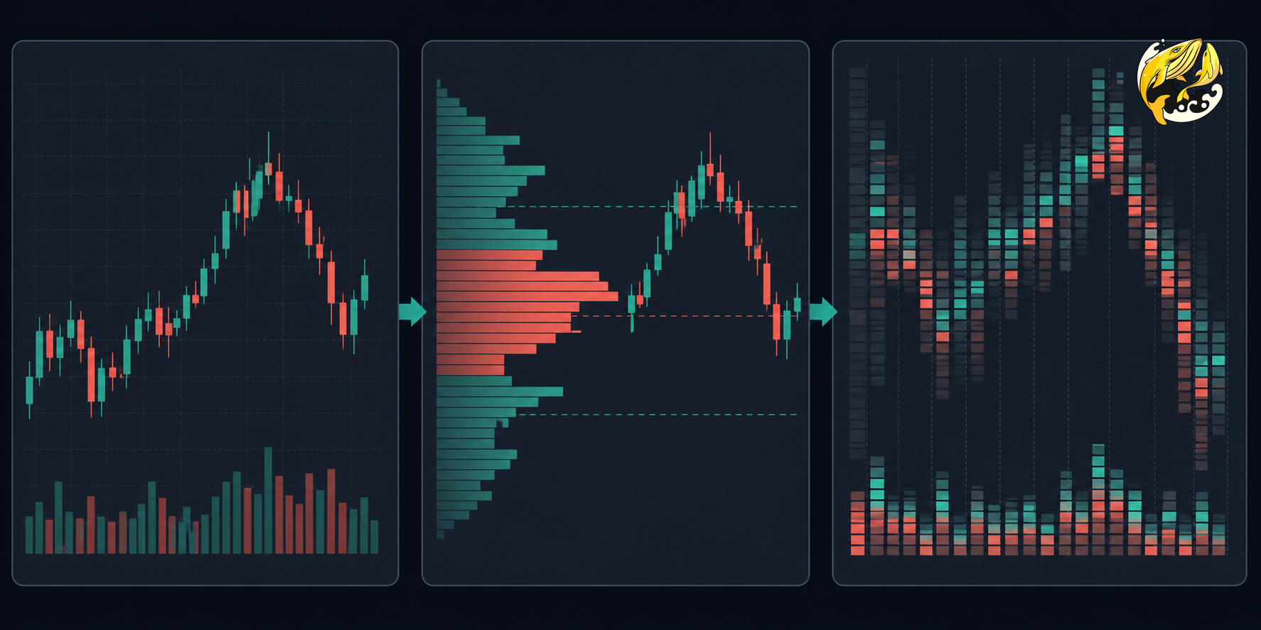 So sánh biểu đồ nến, Volume Profile và Footprint Chart trong phân tích order flow