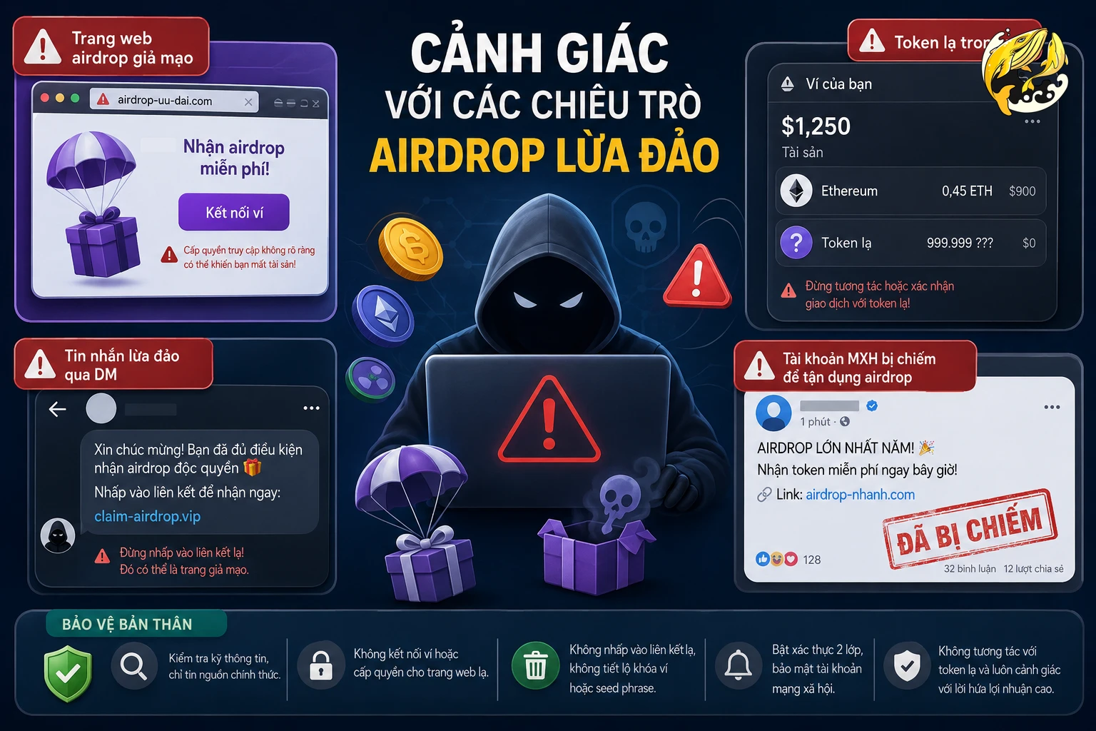 Các hình thức lừa đảo airdrop MetaMask phổ biến mà người dùng cần tránh