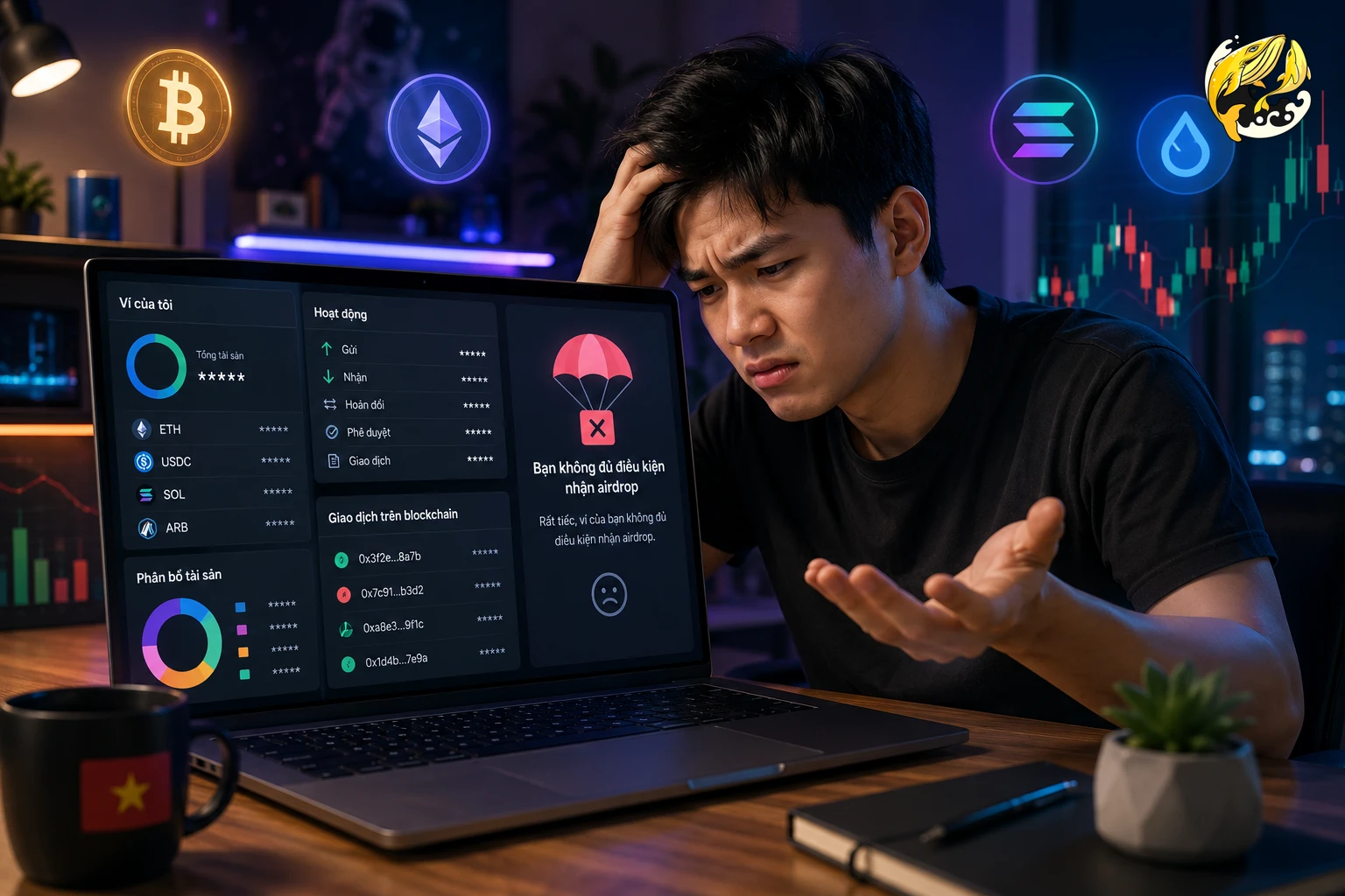 Người dùng crypto thất vọng vì ví hoạt động nhiều nhưng không nhận được airdrop