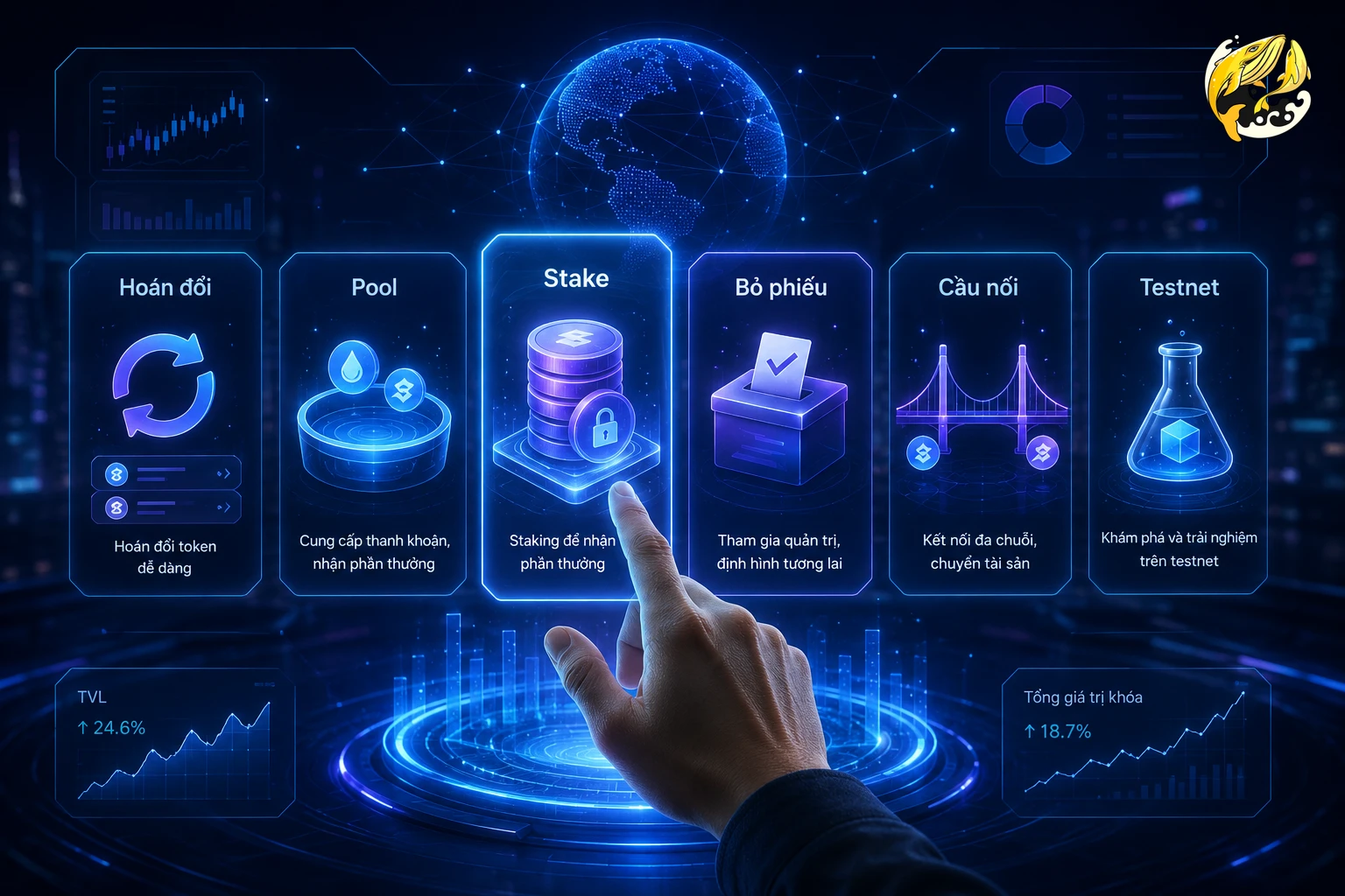 Người dùng tương tác đa dạng với dApp để tăng cơ hội nhận airdrop crypto