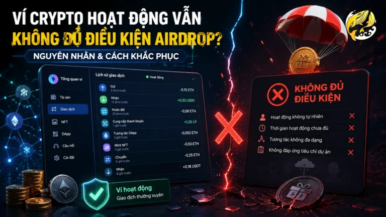 Ví crypto hoạt động nhiều nhưng không đủ điều kiện nhận airdrop
