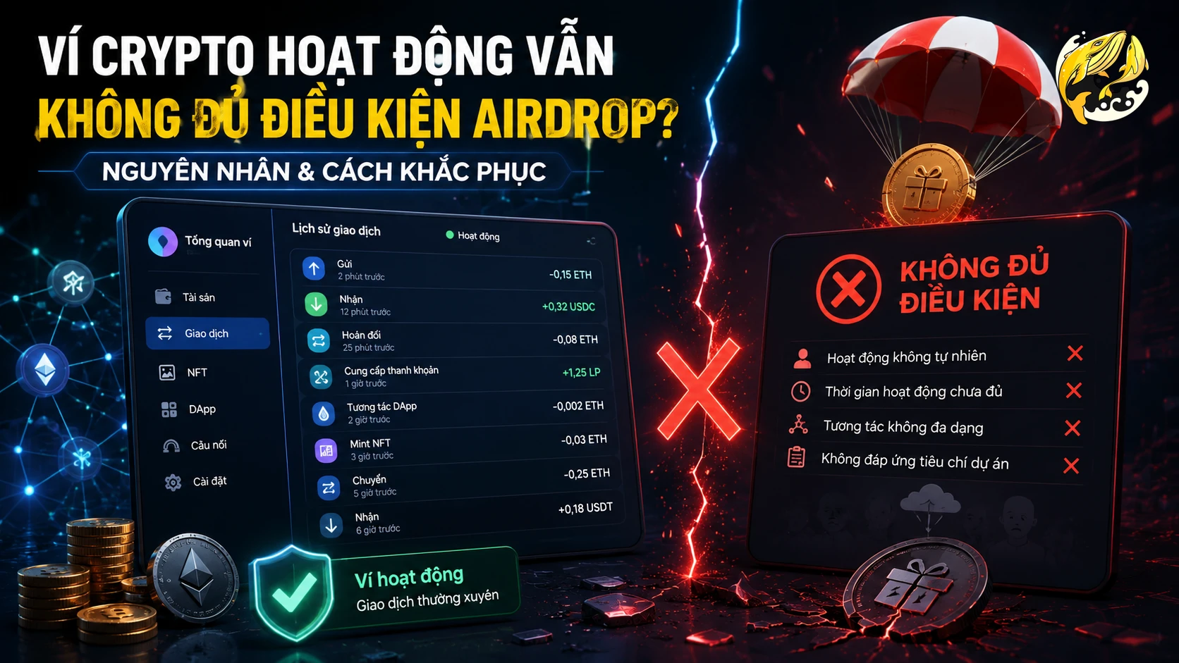 Vì Sao Ví Hoạt Động Nhiều Vẫn Trượt Airdrop Crypto?