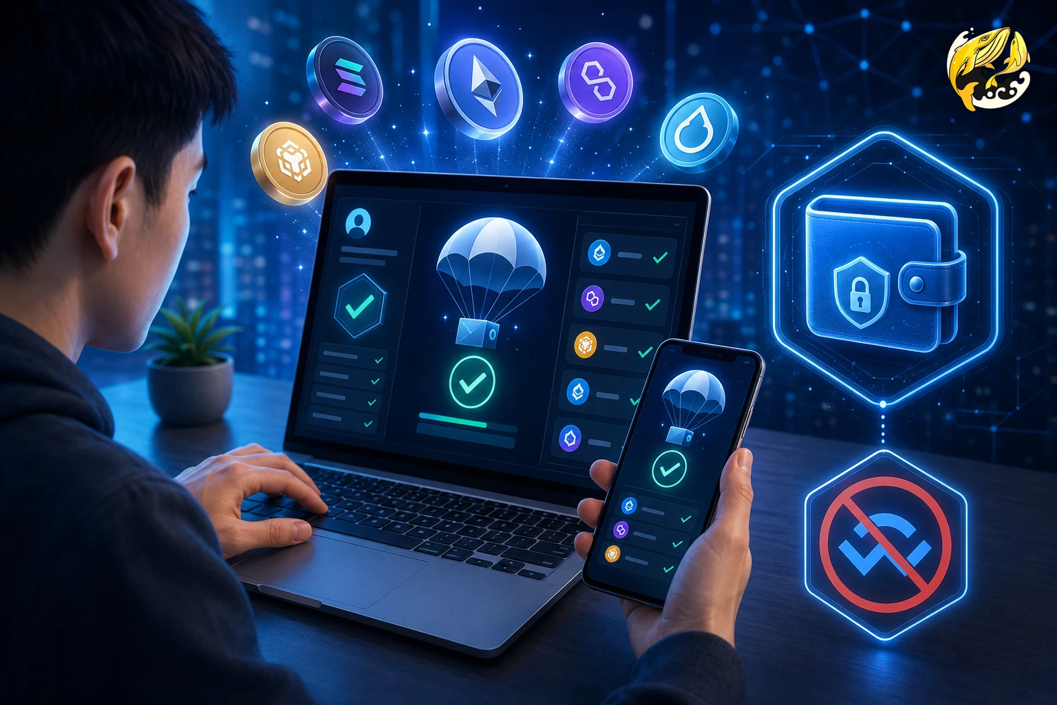 Kiểm tra điều kiện Airdrop an toàn không cần kết nối ví
