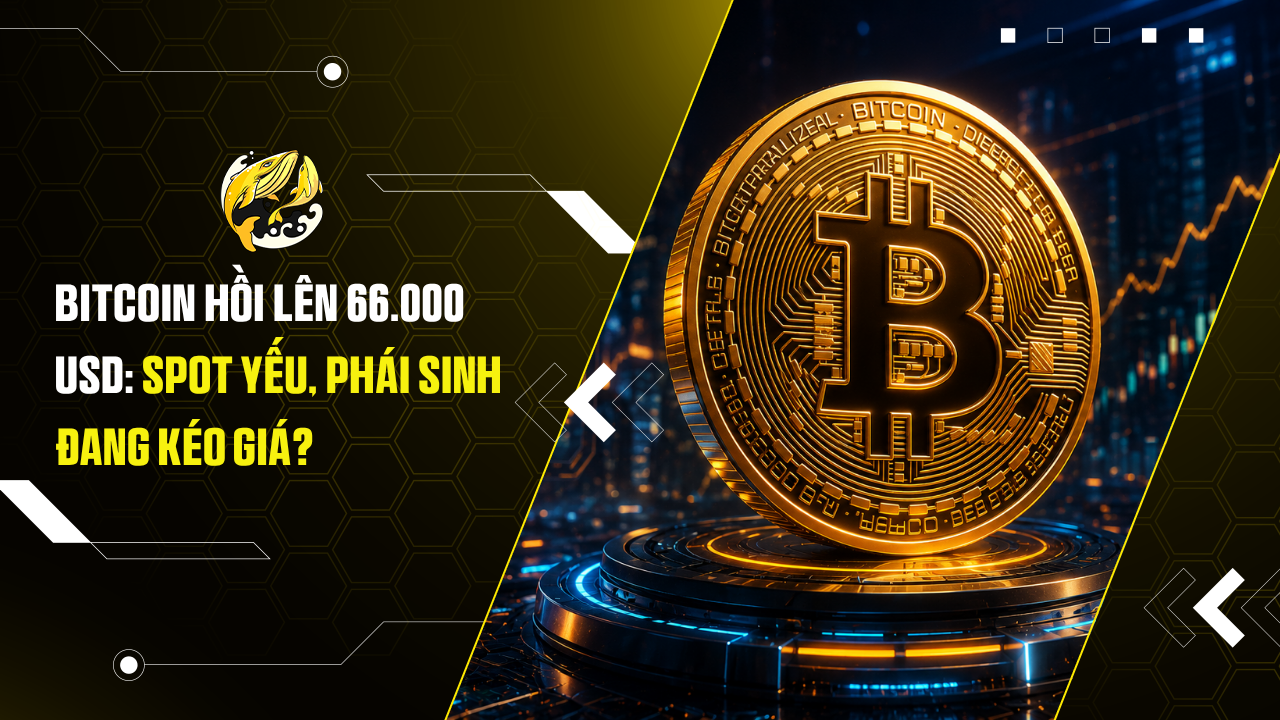Bitcoin hồi lên 66.000 USD: Spot yếu, phái sinh đang kéo giá?