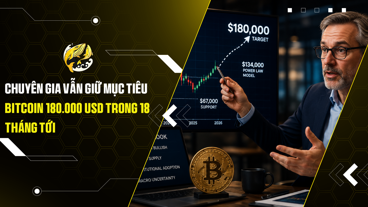 Chuyên gia vẫn giữ mục tiêu Bitcoin 180.000 USD trong 18 tháng tới