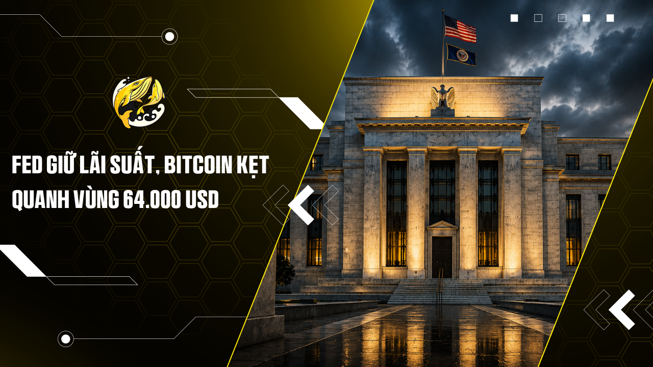 Fed giữ lãi suất, Bitcoin kẹt quanh vùng 64.000 USD