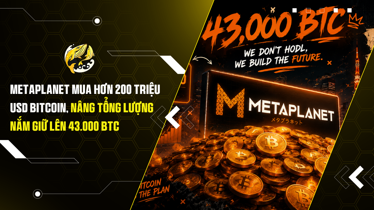 Metaplanet Mua Hơn 200 Triệu USD Bitcoin, Nâng Tổng Lượng Nắm Giữ Lên 43.000 BTC