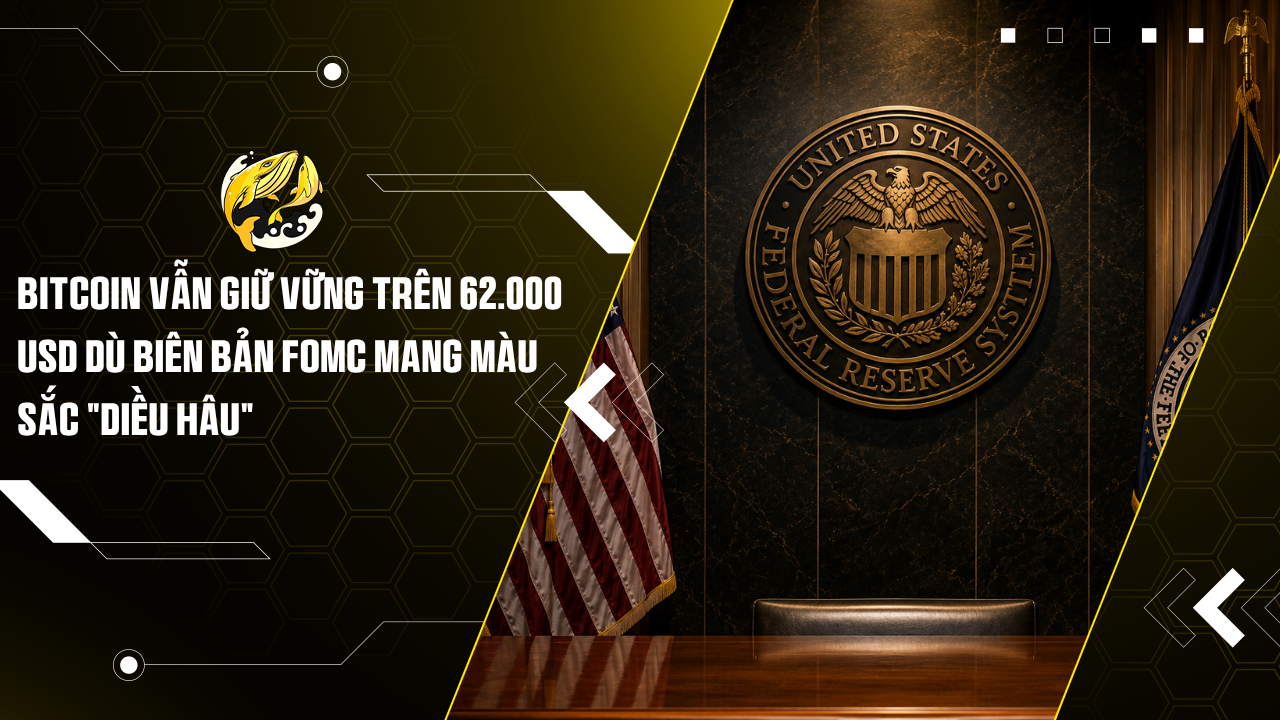 Bitcoin vẫn giữ vững trên 62.000 USD dù biên bản FOMC mang màu sắc "diều hâu"