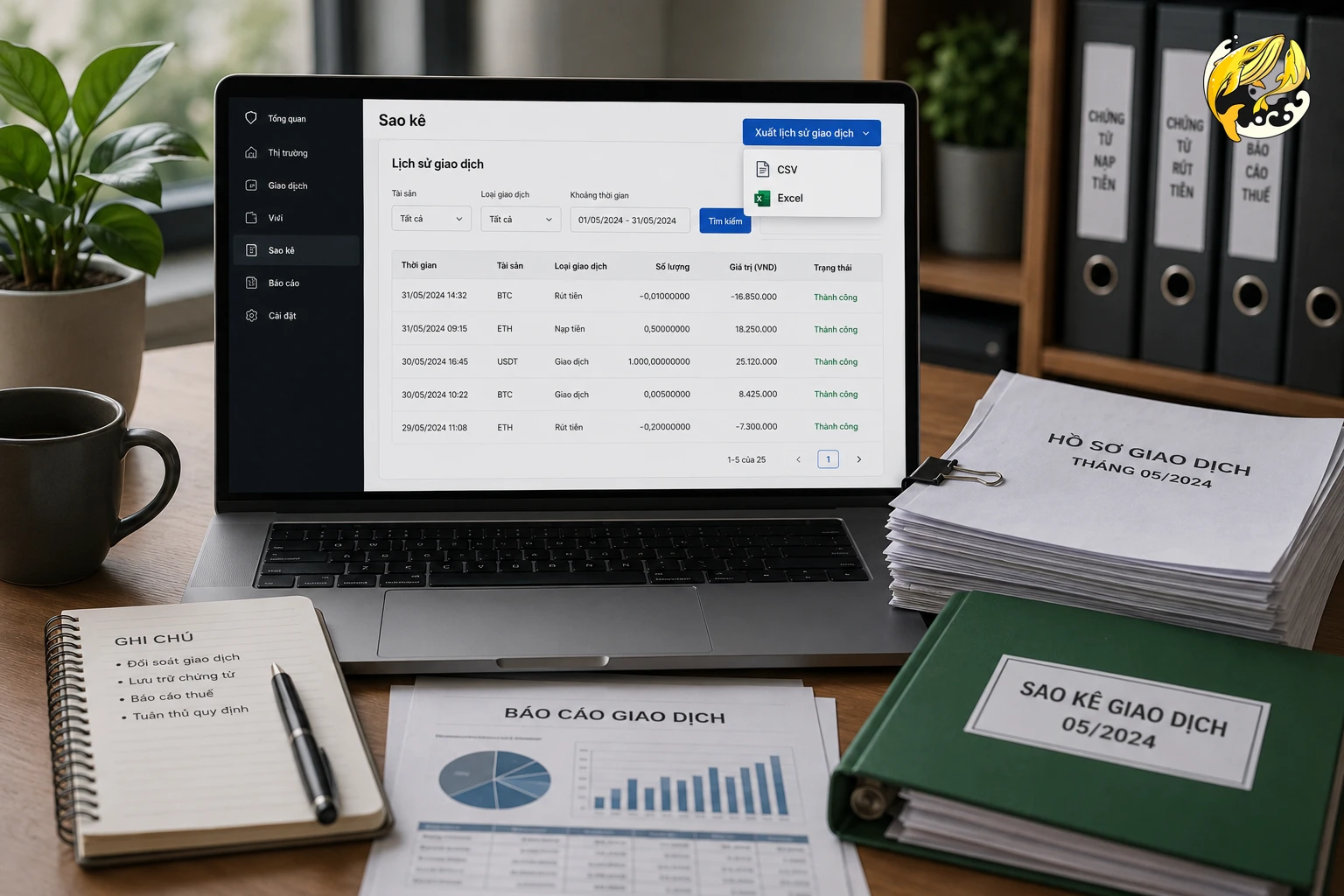 Lưu trữ lịch sử giao dịch crypto để chuẩn bị kê khai thuế