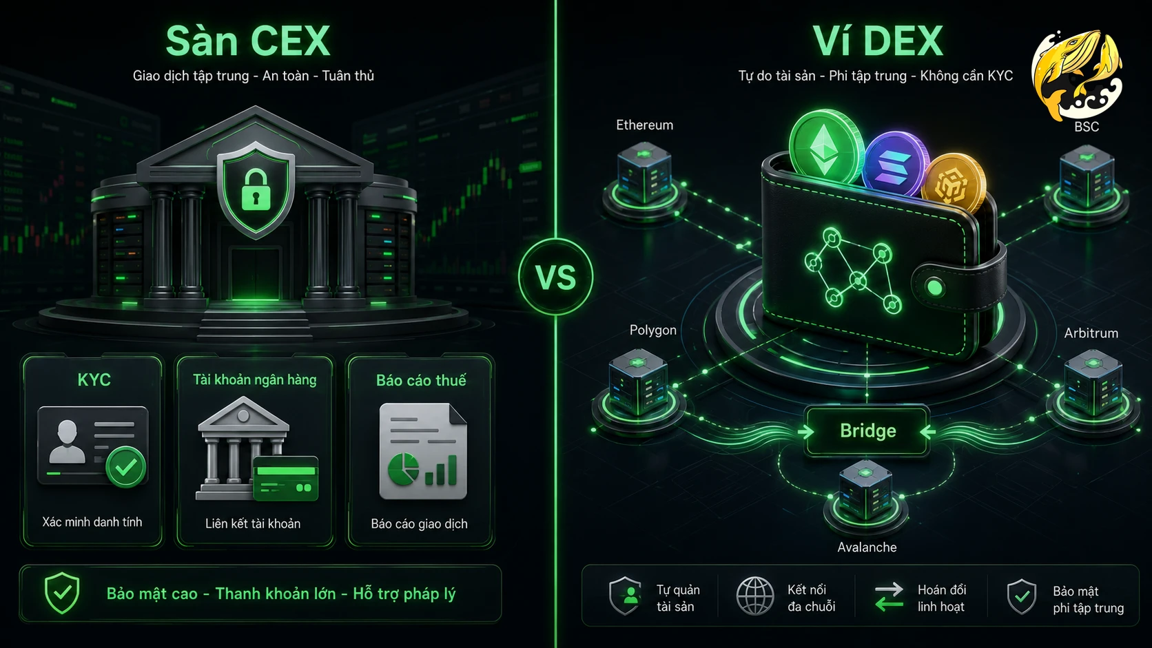Sự khác biệt về khả năng quản lý thuế giữa sàn CEX và ví DEX