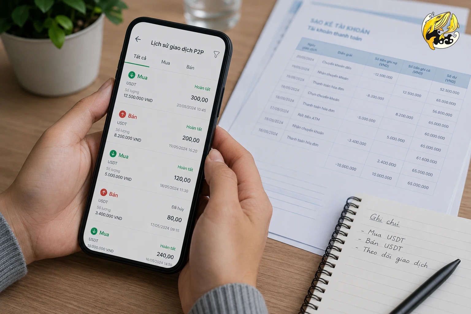 Chuẩn bị bằng chứng giao dịch P2P trên sàn crypto để giải trình với ngân hàng
