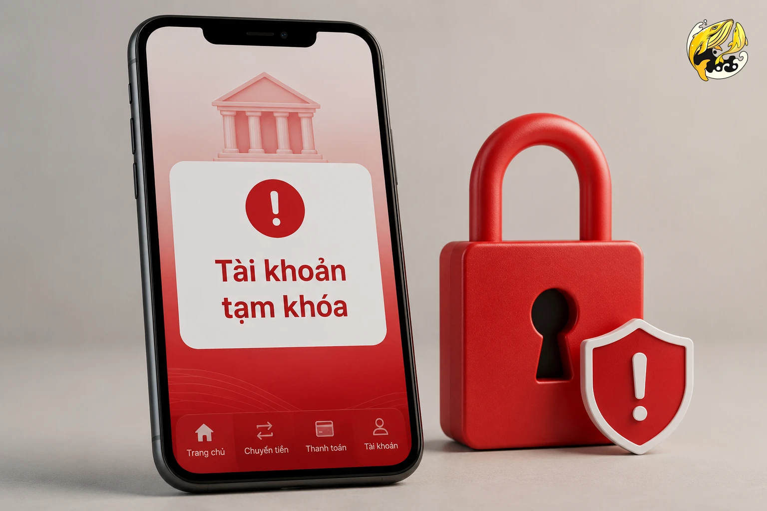 Thông báo tài khoản ngân hàng bị khóa sau khi giao dịch P2P