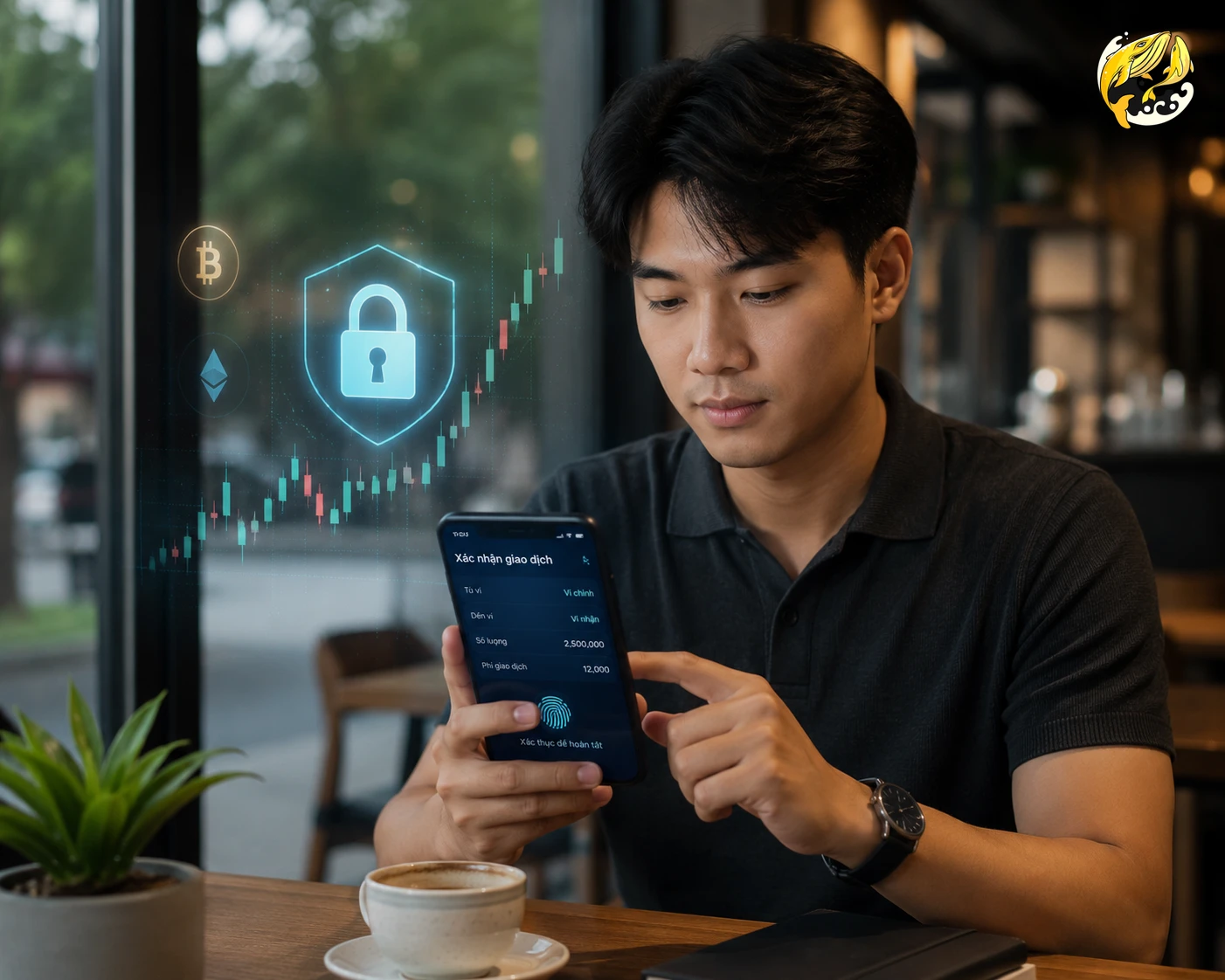 Người dùng Việt Nam thực hiện khai báo thông tin giao dịch crypto an toàn trên điện thoại