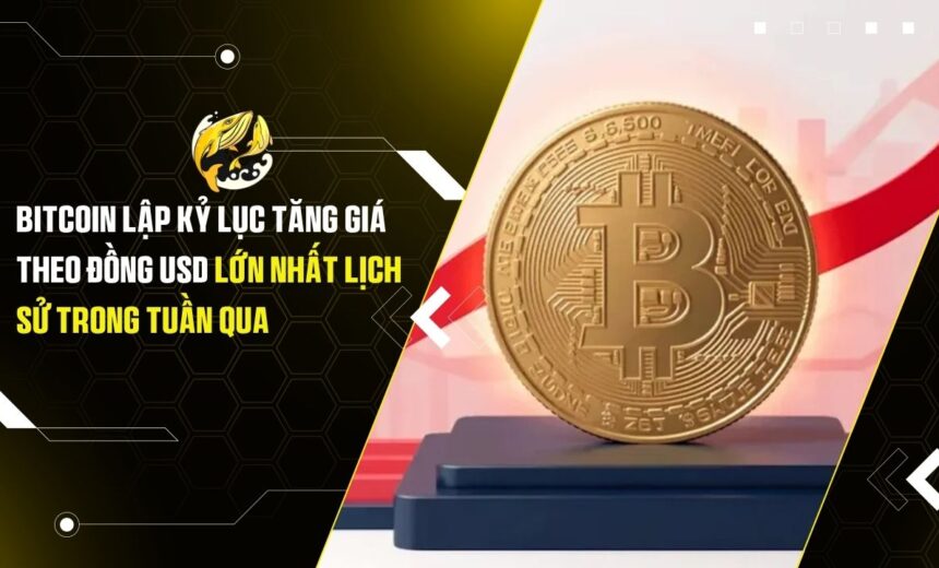 Bitcoin Lập Kỷ Lục Tăng Giá Theo Đồng USD Lớn Nhất Lịch Sử Trong Tuần Qua