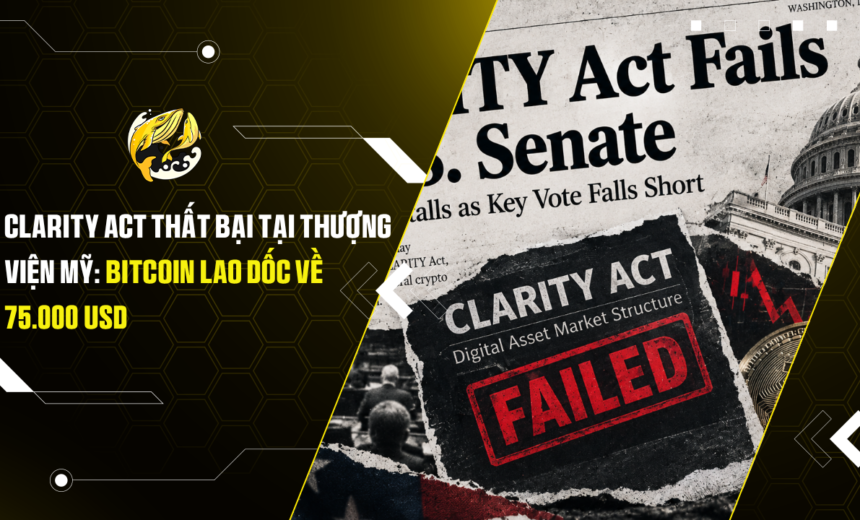 CLARITY Act thất bại tại Thượng viện Mỹ Bitcoin lao dốc về 75.000 USD